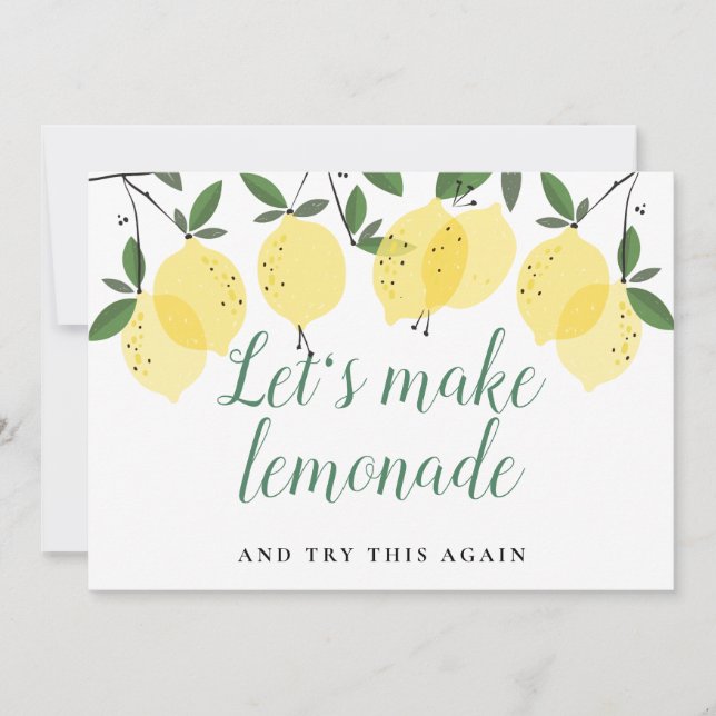 Cartão de Alteração de Data com Limões Verdes Mode (Frente)