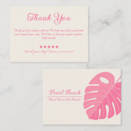 Cartão de Aluguel de Folha Rosa Mínimo