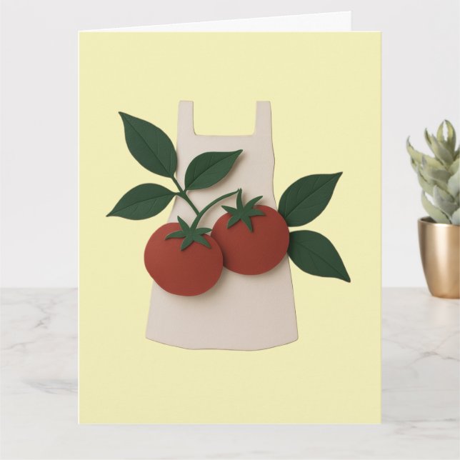 Cartão de Amanhã de Tomate e Apron Foodie (Anivers (Planta pequena)