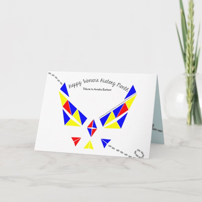 Cartão de Ameila Earhart do mês da história das (Frente)