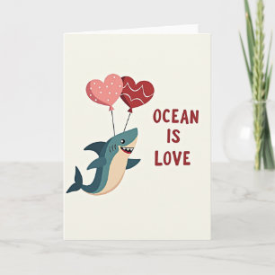 Cartão de Amigo do Tubarão Oceano é Amor