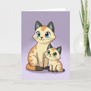 Cartão de Amigo Felino Lavanda
