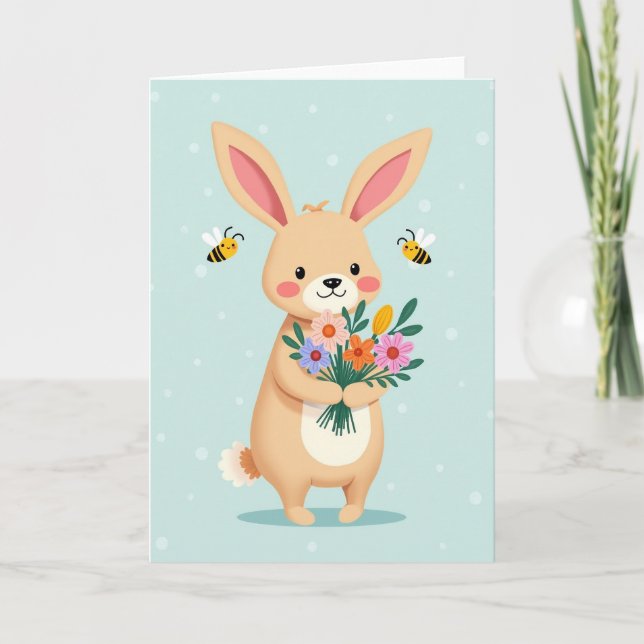 Cartão de Amigo Flor de Coelho (Frente)