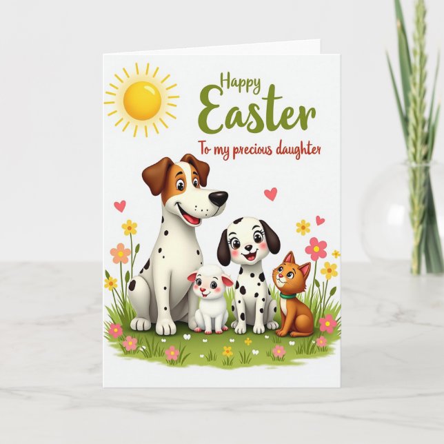 Cartão de Amigos Animais da Primavera (Frente)