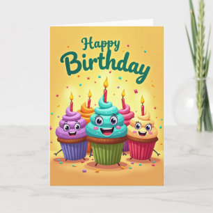 Cartão de Amigos de Cupcake Festivo