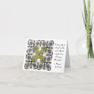 Cartão de Amizade com Abelhas & Flores Desenhado à