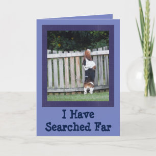 Cartão de Amizade com Caça-Basset de Pesquisa