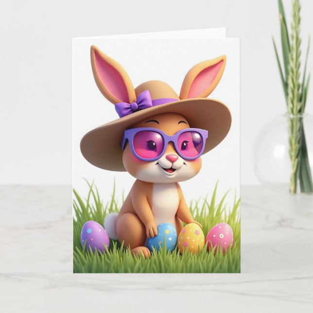 Cartão de Amizade da Páscoa Bunny Friend Springtim (Frente)