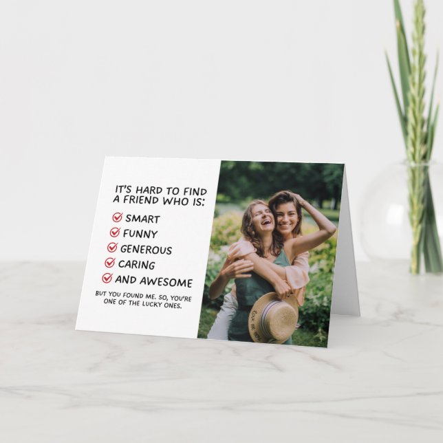 Cartão de Amizade Engraçado para Melhor Amigo (Frente)