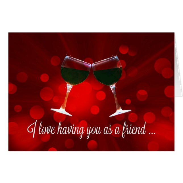 Cartão de Amizade Vinho (Frente Horizontal)