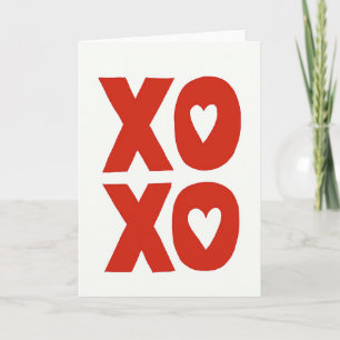 Cartão de Amor Abraços Beijos Xoxo
