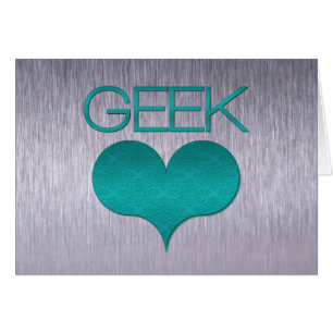 Cartão de Amor ao geek (Coração), Turquesa