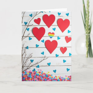 Cartão de Amor Artístico Corações Inclusivos