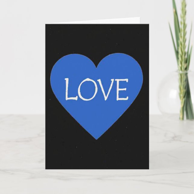 Cartão de Amor Azul Clássico (Frente)