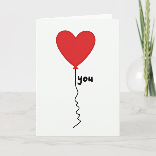 Cartão de Amor Balão Coração Doce (Frente)