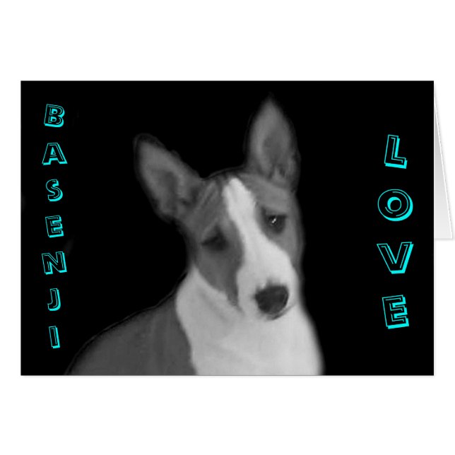 Cartão de Amor Basenji (Frente Horizontal)
