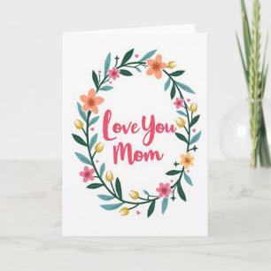Cartão de Amor Botânico para a Mamãe