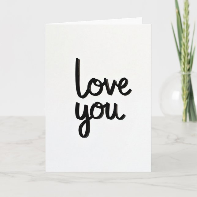Cartão de Amor Branco Clássico com Escrito 'Eu Te  (Frente)