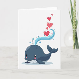Cartão de Amor com Baleia Fofa
