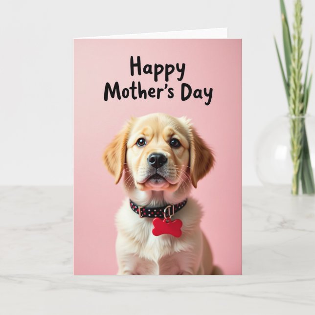 Cartão de Amor com Bolinhas para Cachorrinho (Frente)