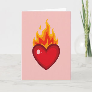 Cartão de Amor com Coração Ardente