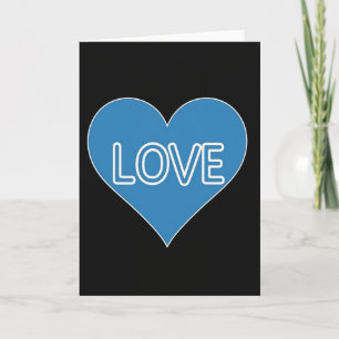 Cartão de Amor com Coração Azul Clássico