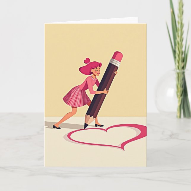 Cartão de Amor com Coração Desenhado à Mão (Frente)