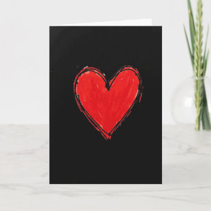 Cartão de Amor com Coração Desenhado Simples
