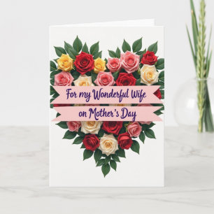 Cartão de Amor com Coração Floral de Bolinhas