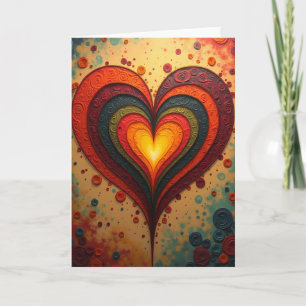 Cartão de Amor com Coração Simples em Camadas