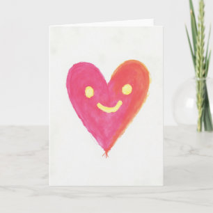 Cartão de Amor com Coração Sorridente