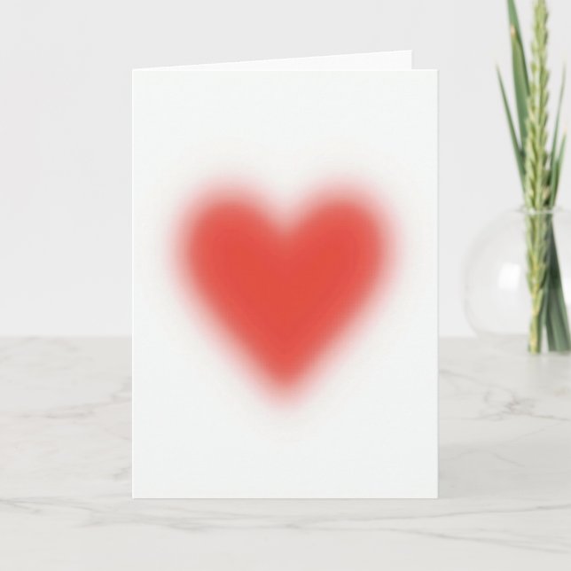 Cartão de Amor com Coração Vermelho Difuso (Frente)