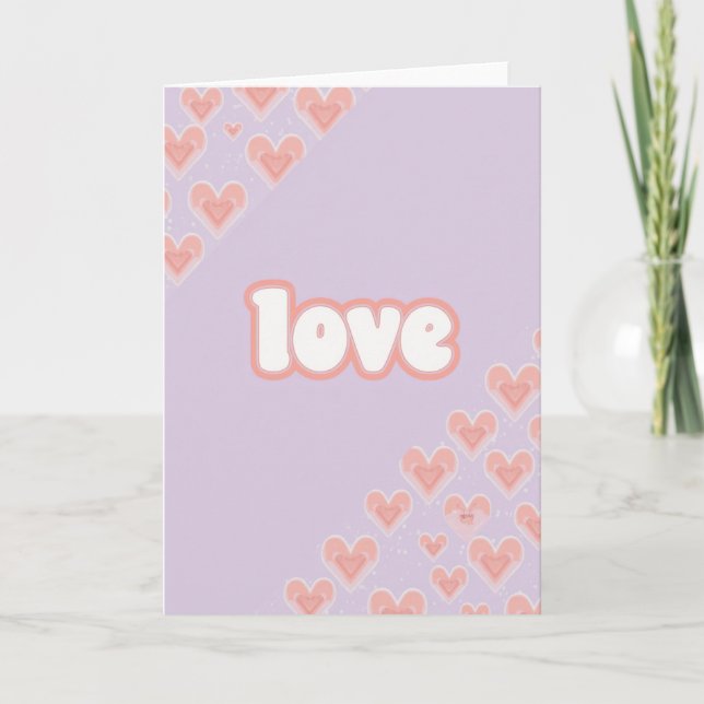 Cartão de Amor com Corações Fofos (Frente)