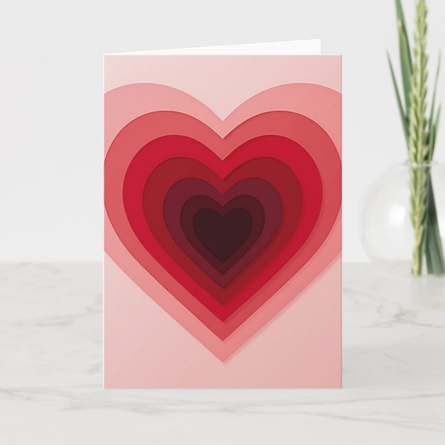 Cartão de Amor com Corações Românticos Sobrepostos (Frente)