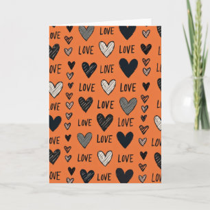 Cartão de Amor com Doodle Sincero