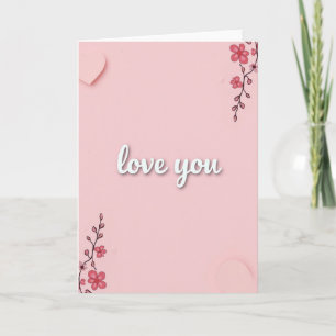 Cartão de Amor com Floral Em Relevo Romântico