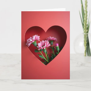 Cartão de Amor com Flores Rosas Sinceras