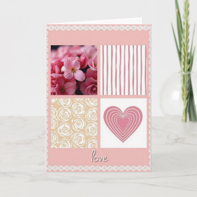 Cartão de Amor com Fundo Listrado (Frente)