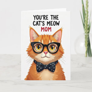 Cartão de Amor com Gato de Bolinhas