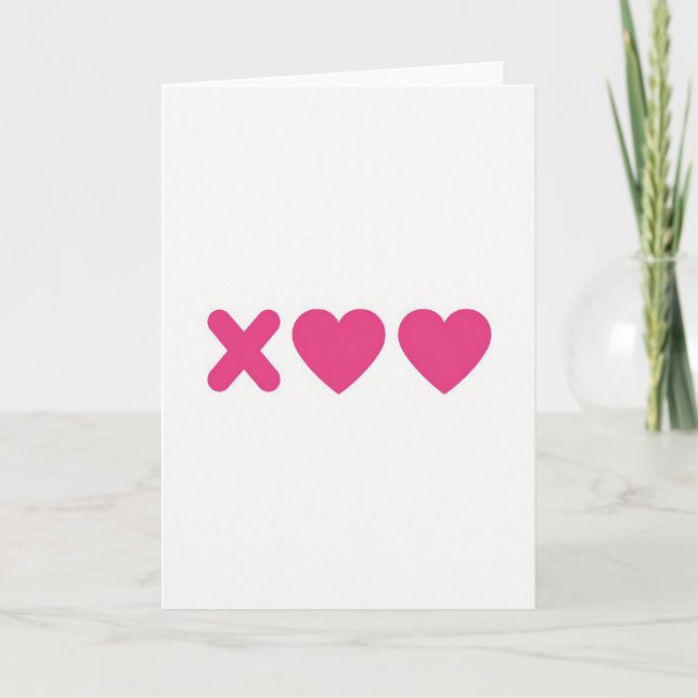 Cartão de Amor com Padrão de Coração Rosa (Frente)