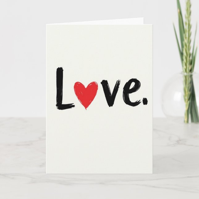 Cartão de Amor com Pincelada Simples (Frente)