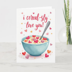 Cartão de Amor com Punção Divertida de Cereal