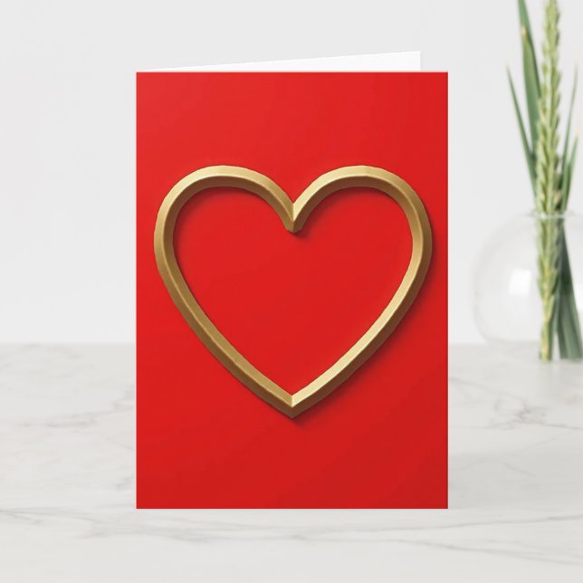 Cartão de Amor Coração Dourado (Frente)
