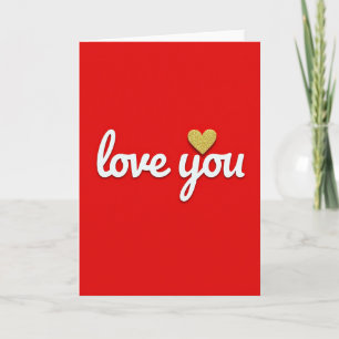 Cartão de Amor Coração Dourado Romântico