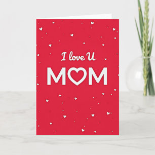 Cartão de Amor Coração Vermelho para a Mamãe