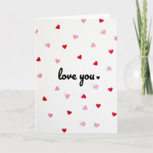 Cartão de Amor Corações de Papel Minimalista