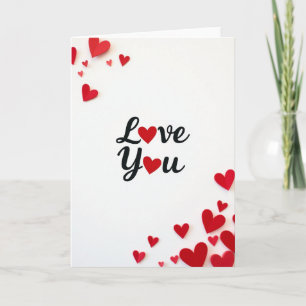 Cartão de Amor Corações de Papel Romântico