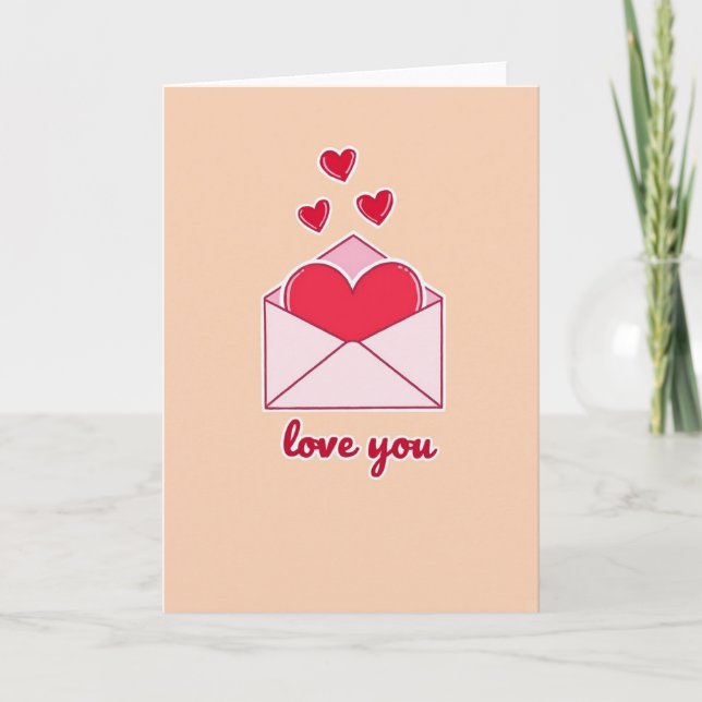 Cartão de Amor Corações de Pêssego (Frente)