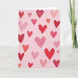 Cartão de Amor Corações Pintados