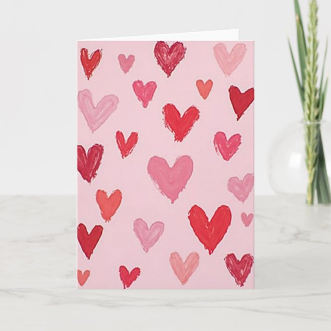 Cartão de Amor Corações Pintados (Frente)